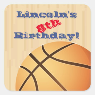 Personalised Basketball Birthday Party Stickers