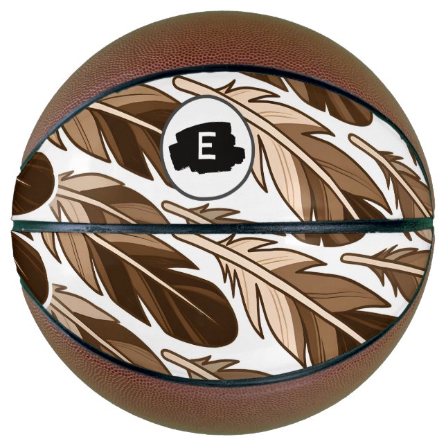Personalised Basketball – Boho Monogram Brown (Front)