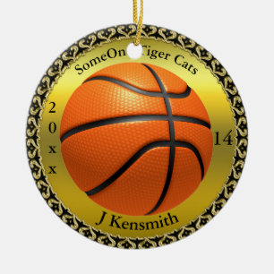 Personalised Basketball Champions League design Ceramic Ornament