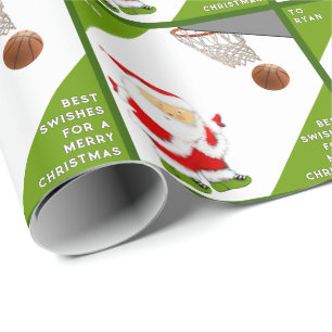 Personalised Basketball Christmas Holiday Gift Wrapping Paper