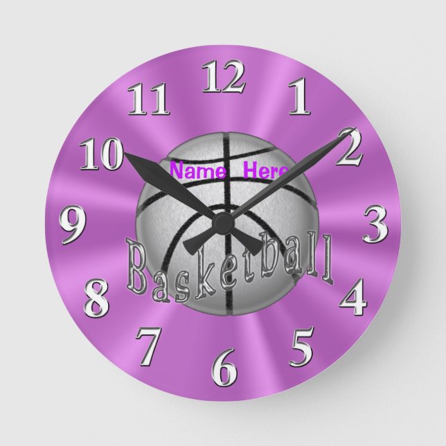 Personalised Basketball Clocks for Girls Room (Front)