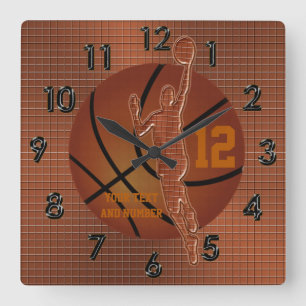Personalised Basketball Clocks w/ NAME and NUMBER