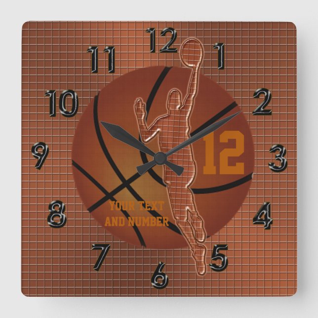 Personalised Basketball Clocks w/ NAME and NUMBER (Front)