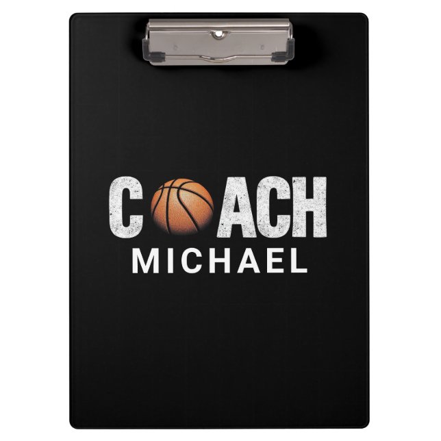 Personalised Basketball Coach  Clipboard (Front)