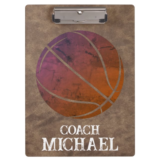 Personalised Basketball Coach Clipboard (Front)