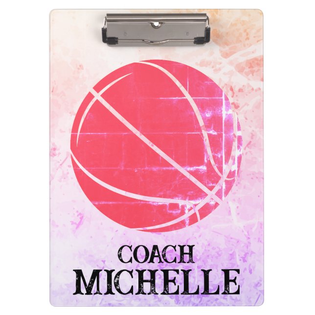 Personalised Basketball Coach Clipboard (Front)