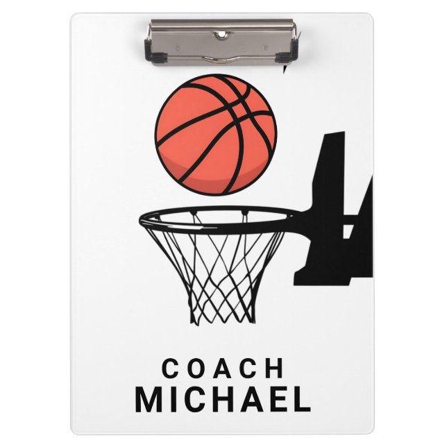 Personalised Basketball Coach  Clipboard (Front)