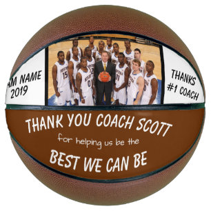 Personalised Basketball Coach Team Photo Thank You