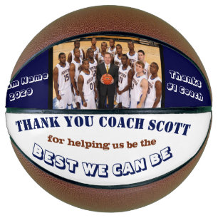 Personalised Basketball Coach Team Photo Thank You