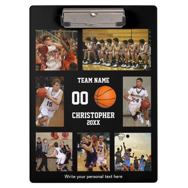 Personalised Basketball Collage Clipboard (Front)