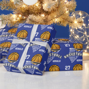 Personalised Basketball - Dark Blue Wrapping Paper