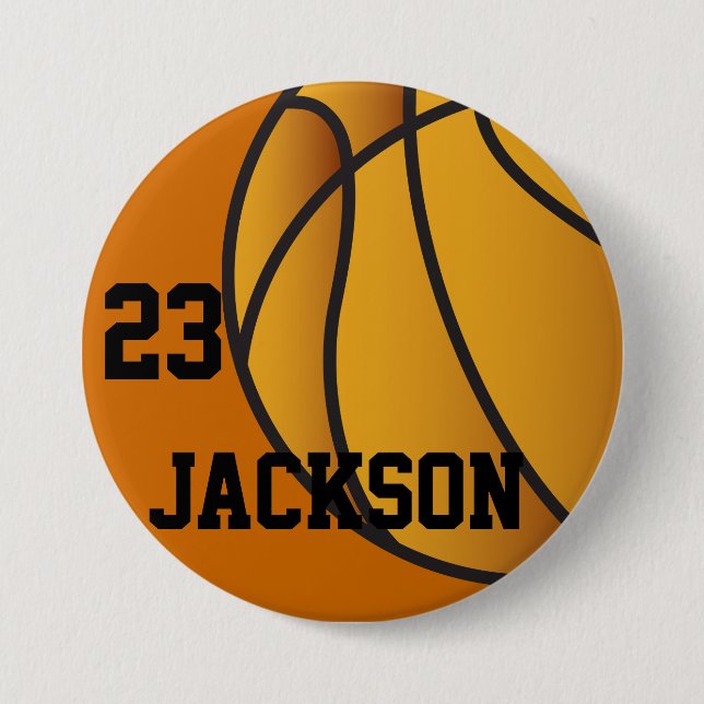 Personalised Basketball Design 7.5 Cm Round Badge (Front)