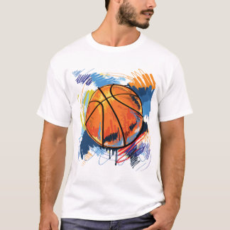 Personalised Basketball Doodle Illustration T-shir T-Shirt