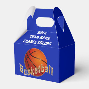 Personalised Basketball Favour Boxes, Blue, White Box