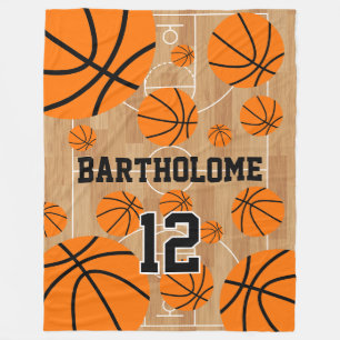 Personalised Basketball Fun Boy Fleece Blanket