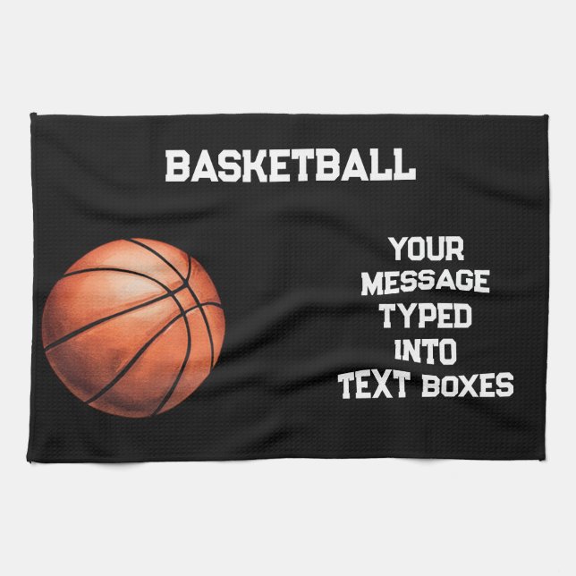 Personalised Basketball Gift Ideas  Tea Towel (Horizontal)