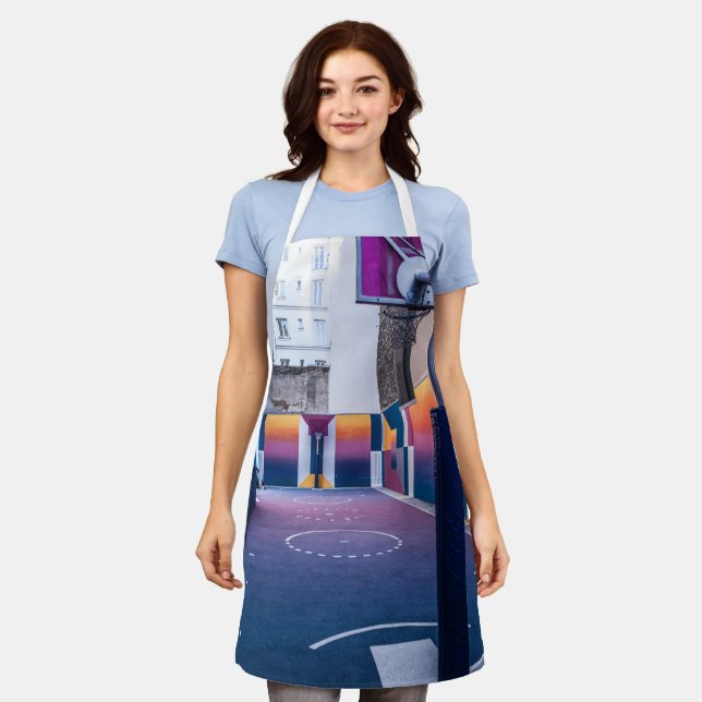 personalised basketball gifts apron (Worn)