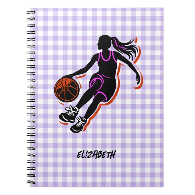 Personalised Basketball Girl Notebook (Front)