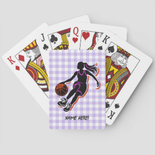 Personalised Basketball Girl Playing Cards