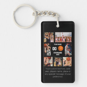 Personalised Basketball Girls Photo Collage Key Ring