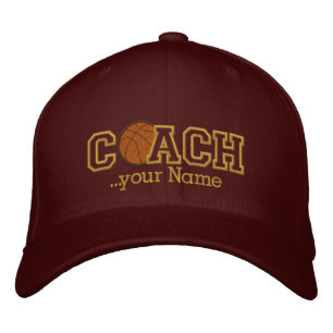 Personalised Basketball Golden Coach for your name Embroidered Hat
