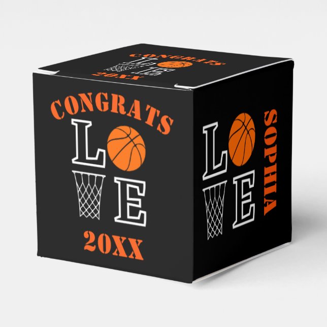 Personalised Basketball Hoops, Basketball Player  Favour Box (Front Side)