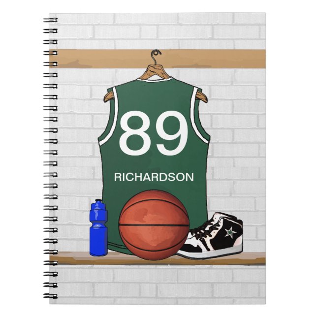 Personalised Basketball Jersey (green) Journal (Front)