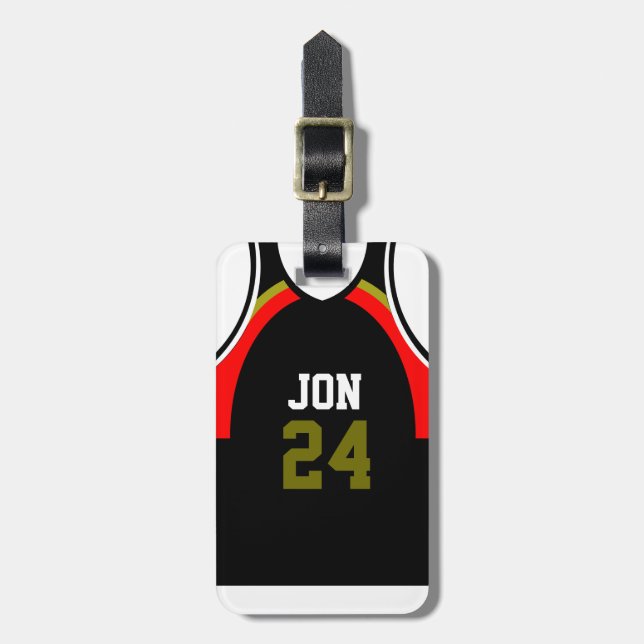 Personalised BasketBall Jersey Luggage Tag (Front Vertical)