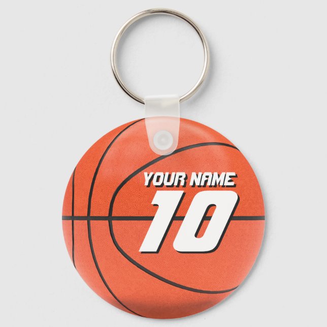 Personalised Basketball Key Ring (Front)