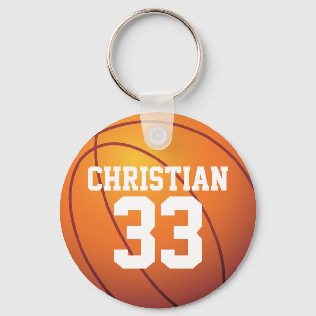 Personalised Basketball Key Ring (Front)