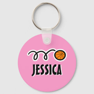 Personalised basketball keychain for girls name