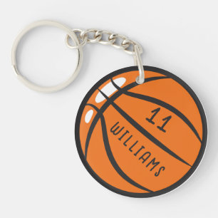 Personalised basketball keychain   name and number