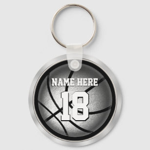 Personalised Basketball Keychains Black and Silver