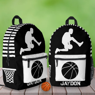 Personalised Basketball Left-Handed Trendy School Printed Backpack