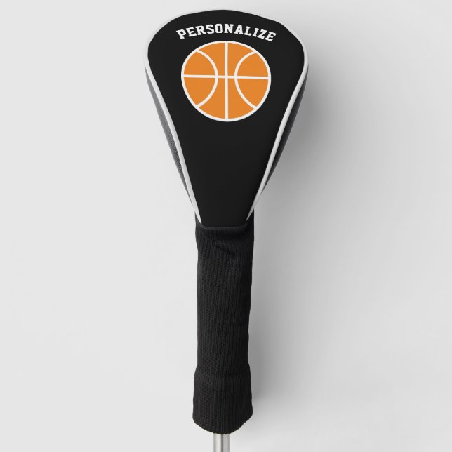 Personalised basketball logo golf driver cover (Front)