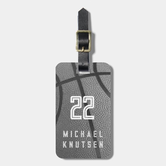 Personalised Basketball  Luggage Tag (Front Vertical)