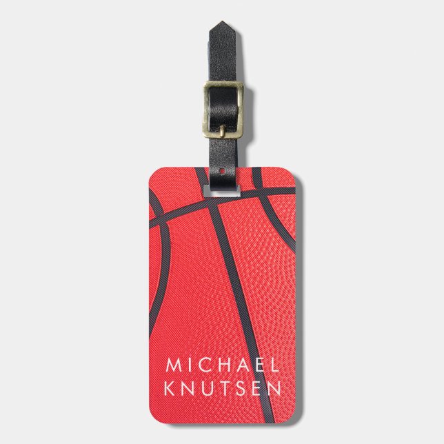 Personalised Basketball  Luggage Tag (Front Vertical)