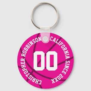 Personalised Basketball Modern Key Ring