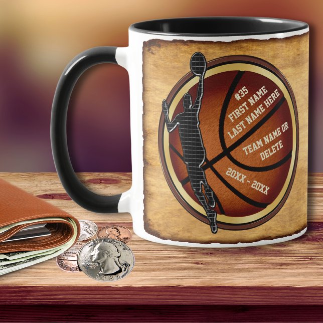 Personalised, Basketball Mugs for Players, Coaches (Personalized, Basketball Gifts for Coaches, and Players. Gift Ideas for Basketball Team. )