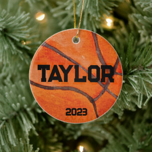 Personalised Basketball Mum Christmas Ceramic Ornament