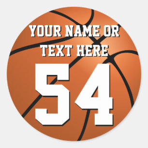 Personalised Basketball Name Number Circle sticker