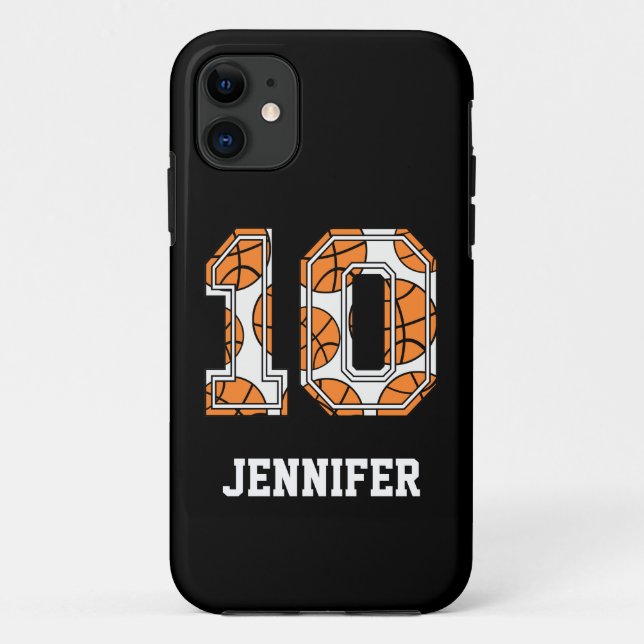 Personalised Basketball Number 10 Case-Mate iPhone Case (Back)