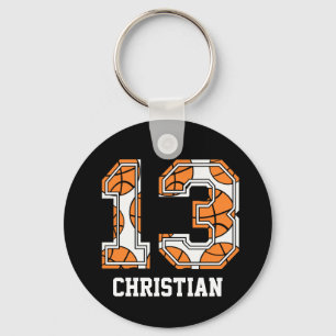 Personalised Basketball Number 13 Key Ring