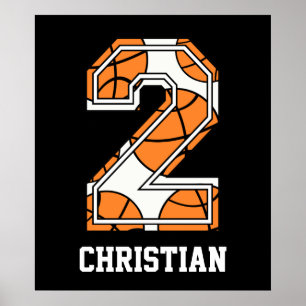 Personalised Basketball Number 2 Poster
