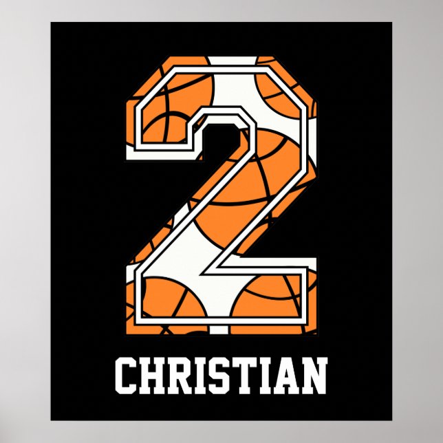 Personalised Basketball Number 2 Poster (Front)