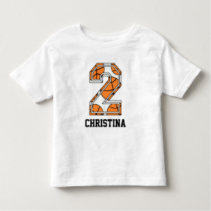 Personalised Basketball Number 2 Toddler T-Shirt