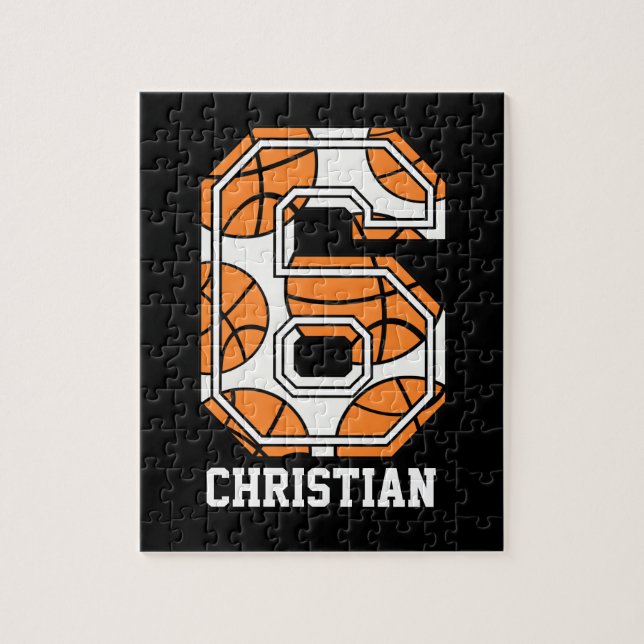 Personalised Basketball Number 6 Jigsaw Puzzle (Vertical)
