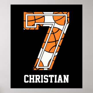 Personalised Basketball Number 7 Poster