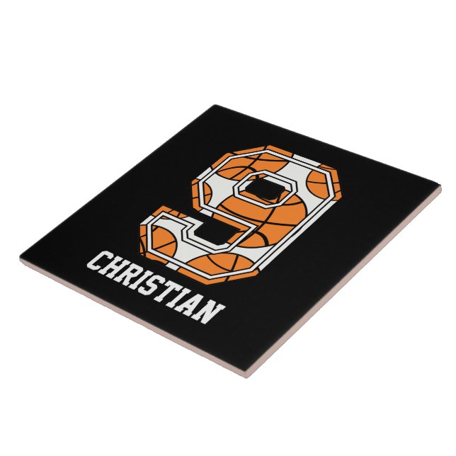Personalised Basketball Number 9 Tile (Side)