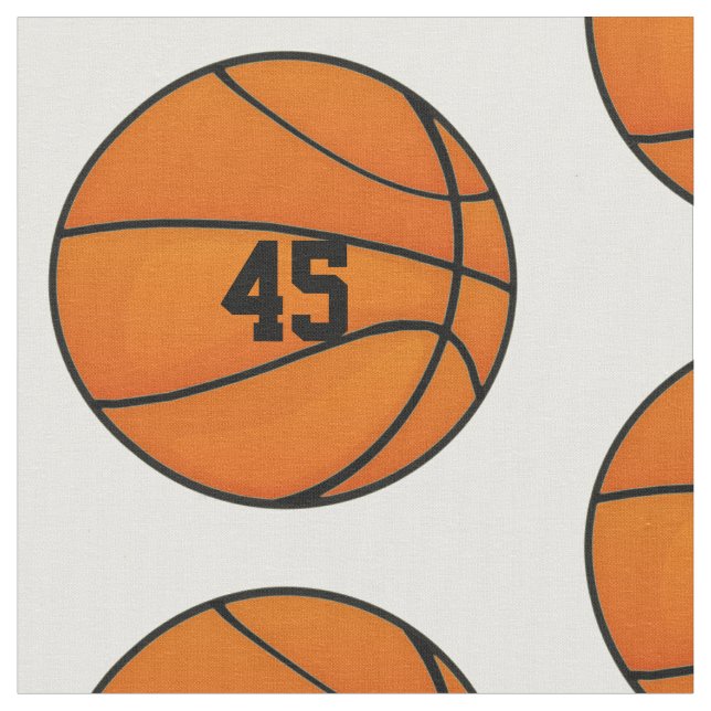 Personalised Basketball Number Monogram Fabric (Close Up)